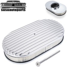 For Sbc Bbc Chevy Ford 5-18 Carb Neck 15 Oval Full Finned Air Cleaner Washable