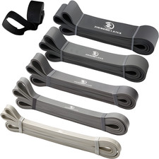 Fitness Widerstandsbänder Set 5 Stück + Türanker & Tasche | Powerband 100% Latex