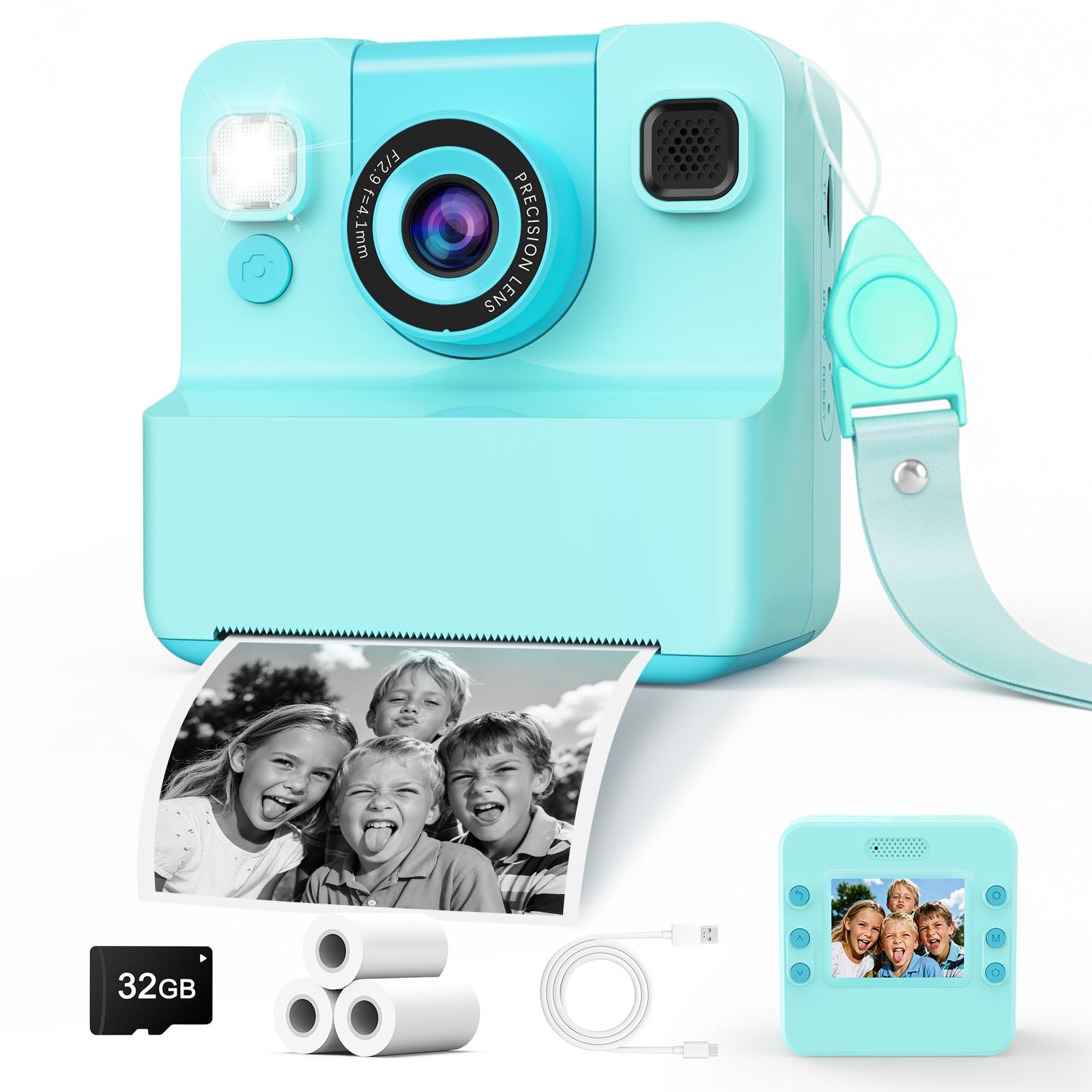 Appareil photo impression instantanee pour enfant fille de 3 a 16 ans