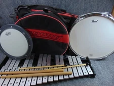 Ludwig Pearl Bell Snare Kit READY TO PLAY Case Stand Practice Pad Mallets Sticks