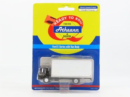 Camión Ford Serie C Athearn 02745 escala HO 1/87 negro con carrocería de furgoneta blanca - SELLADO | Condition: Used
