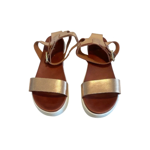 Sandalias Mia Ellen Plataforma Cuña Oro Rosa Metálicas Para Mujer Talla 8M Foto 2 de 4