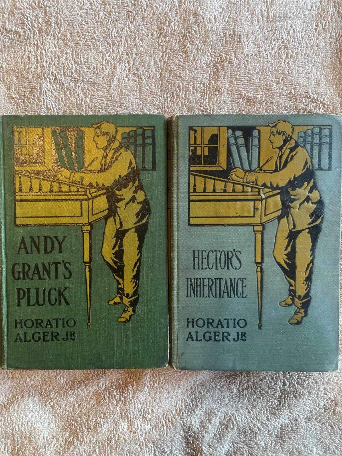 Lot Horatio Alger Jr. Hardcover Books Andy Grant’s Pluck Hector’s Inheritance