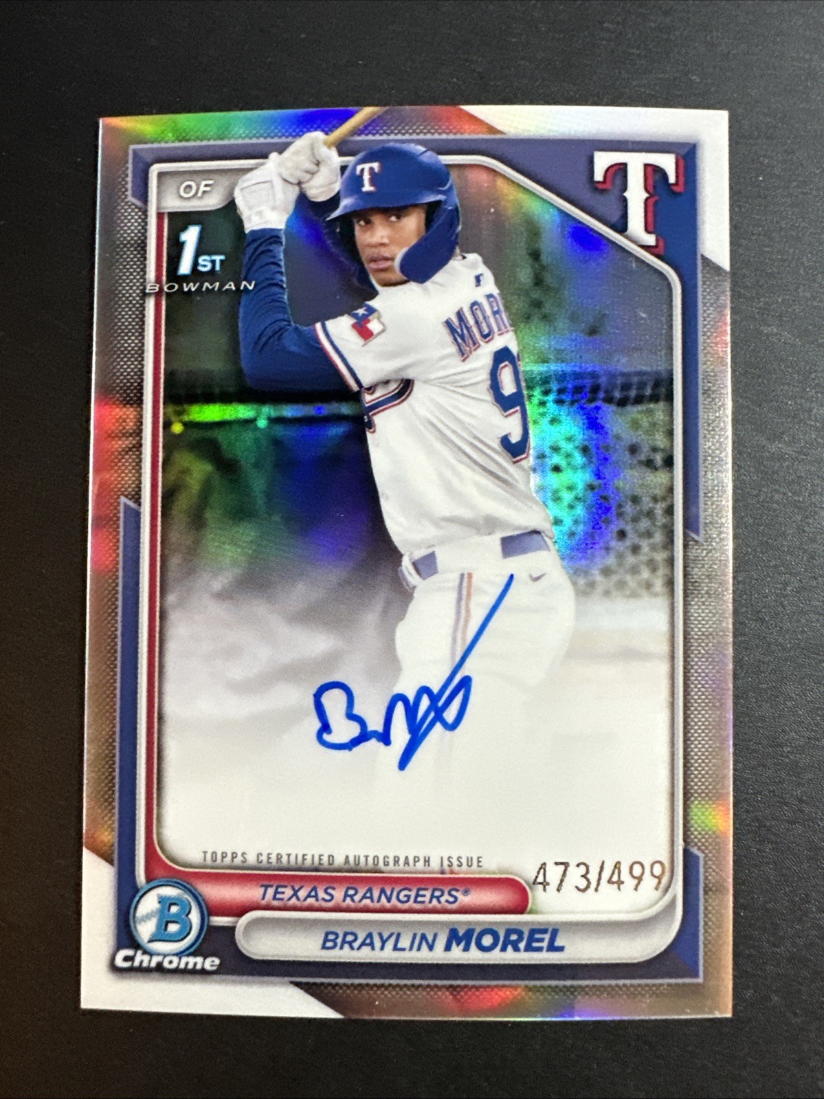 2024 Bowman Chrome Baseball Braylin Morel Refractor Auto /499 #CPA-BM Rangers
