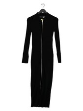 Neuwertiges Samt Bodycon Midikleid S in schwarz