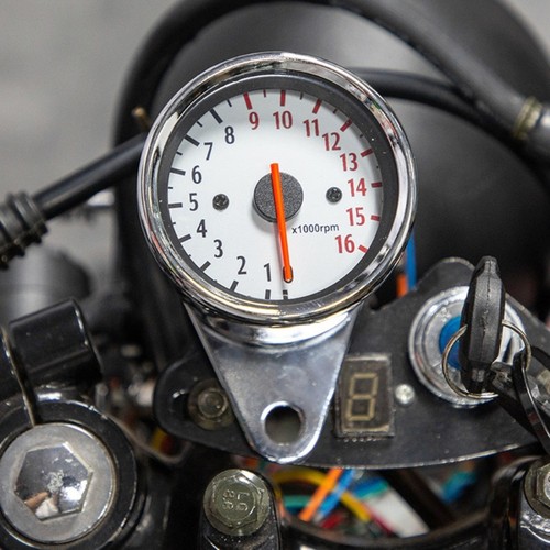 Motorcycle Tachometer 1.6W Metal Housing Electronic Inductive Pointers RPM Gauge - Picture 3 of 8