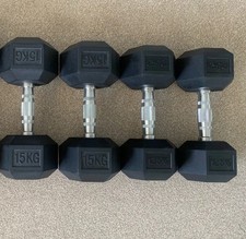 Hex Dumbbell 2 Pair Weight Set 12.5kg 15kg Home Gym COLLECTION ONLY DN19