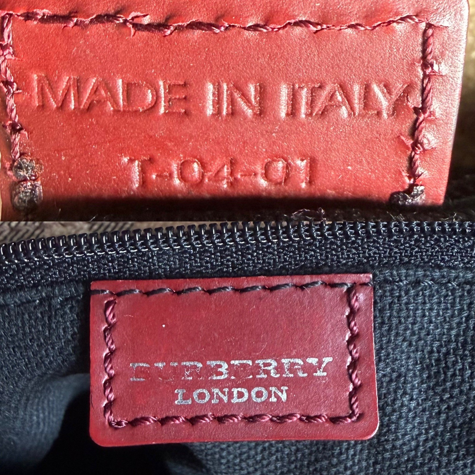 Authentic Vintage Burberry Barrel Bag – Iconic House Check with Red Leather Trim image 6