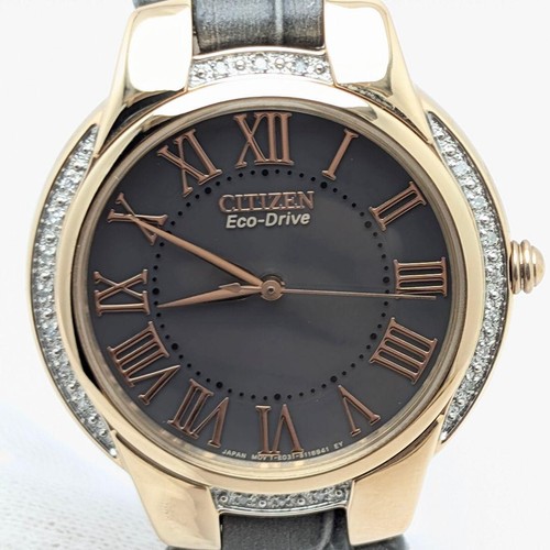 Citizen E031-S080509 Eco-Drive Acier Inoxydable Boîte Solaire Montre Hommes Auth - Photo 4 sur 10