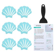6 Pack Shell Bathtub Non Slip Stickers 3.54x2.76 Inch, Blue