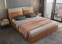Designer Bett Schlafzimmer Betten Textil Leder Hotel Luxus Polster Samt Stoff