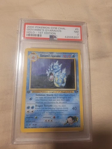 2000 Pokemon Gym Challenge 1st Edition Holo Giovanni's Gyarados #5 PSA 7