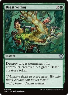 NM Beast Within, MTG, Strixhaven Commander, Magic the Gathering, 263