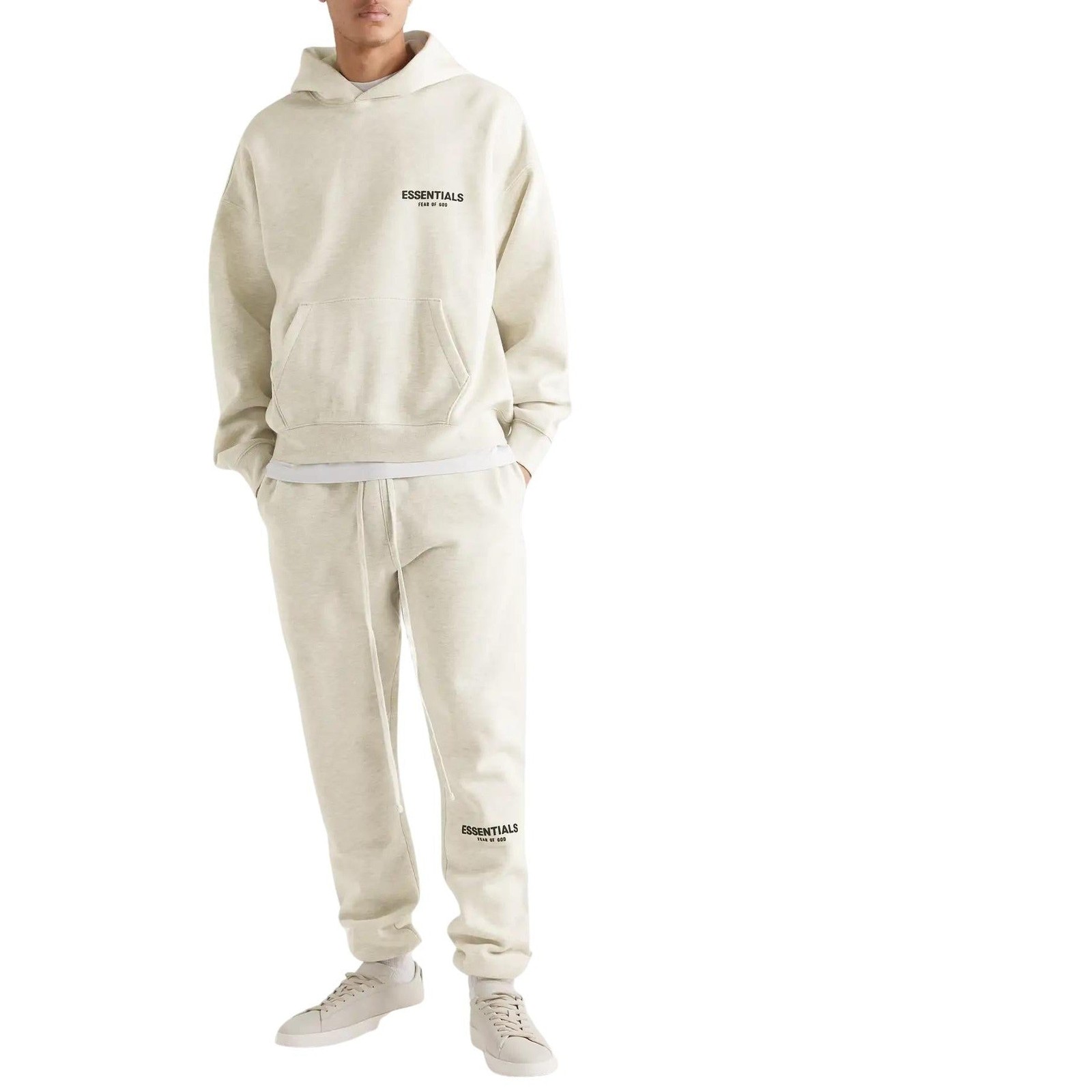 FEAR OF GOD ESSENTIALS LIGHT HEATHER OATMEAL HOODIE (SS22) image 4