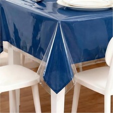 Clear Plastic Tablecloth Protector 55"x70" Waterproof Vinyl Table Cover Dining
