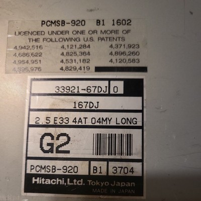 2004-2005 Chevy Tracker Suzuki Vitara 2.5L A/T Engine Control