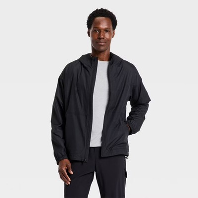 Men Windbreaker Jacket - All In Motion Jet Black XXL