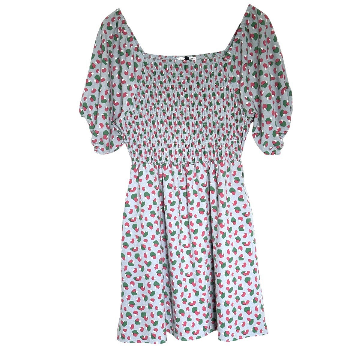 Michelle McDowell Women’s Dress Large Geometric Smocked Mini Pockets Pullover