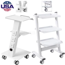 3 Layer Mobile Dental Trolley Cart  Medical Tool Swivel Caster Cart with Socket