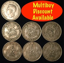 Shilling 1937 - 1946 George VI .500 Silver Choose your Date