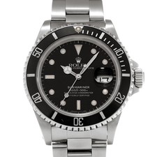 ROLEX Submariner date 16610 black WATCH 734677