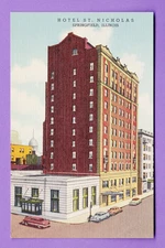 ILLINOIS - SPRINGFIELD, HOTEL ST. NICHOLAS POSTCARD 2080