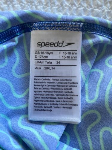 Speedo Girls' Fastskin Endurance+ Openback Kneeskin Blue, Size 34/15-16yrs BNWT - Picture 9 of 9