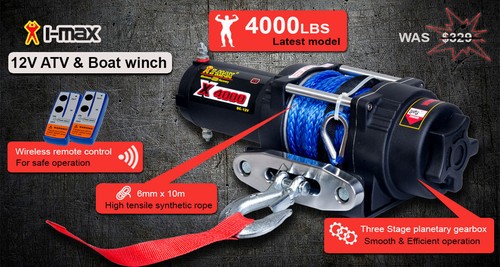 I-Max Wireless 4000LBS/1814kg 12V Electric Winch Rope Boat ATV 4WD 4x4 Trailer - Picture 13 of 13