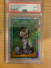 2019 Panini Donruss Aaron Judge Nicknames All Rise Silver /999 PSA 10 Gem Mint