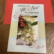 Merry Christmas Wishing You All The Best Large 5.5”x8” Hallmark Greeting Card