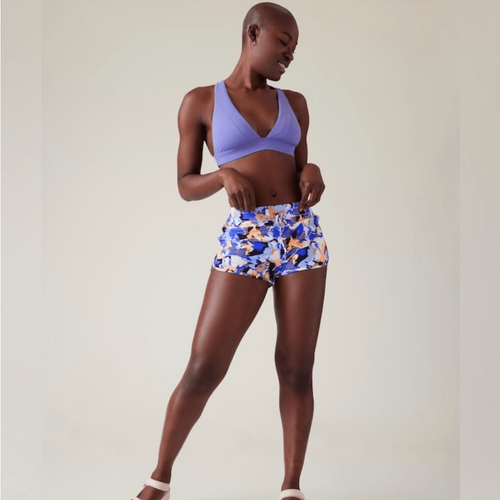 Athleta Size M Medium Surge Swim Short | Windsome Abstract Blue #657741