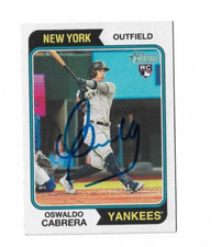 New York Yankees OSWALDO CABRERA  Signed 2023 Topps Heritage  Card #135
