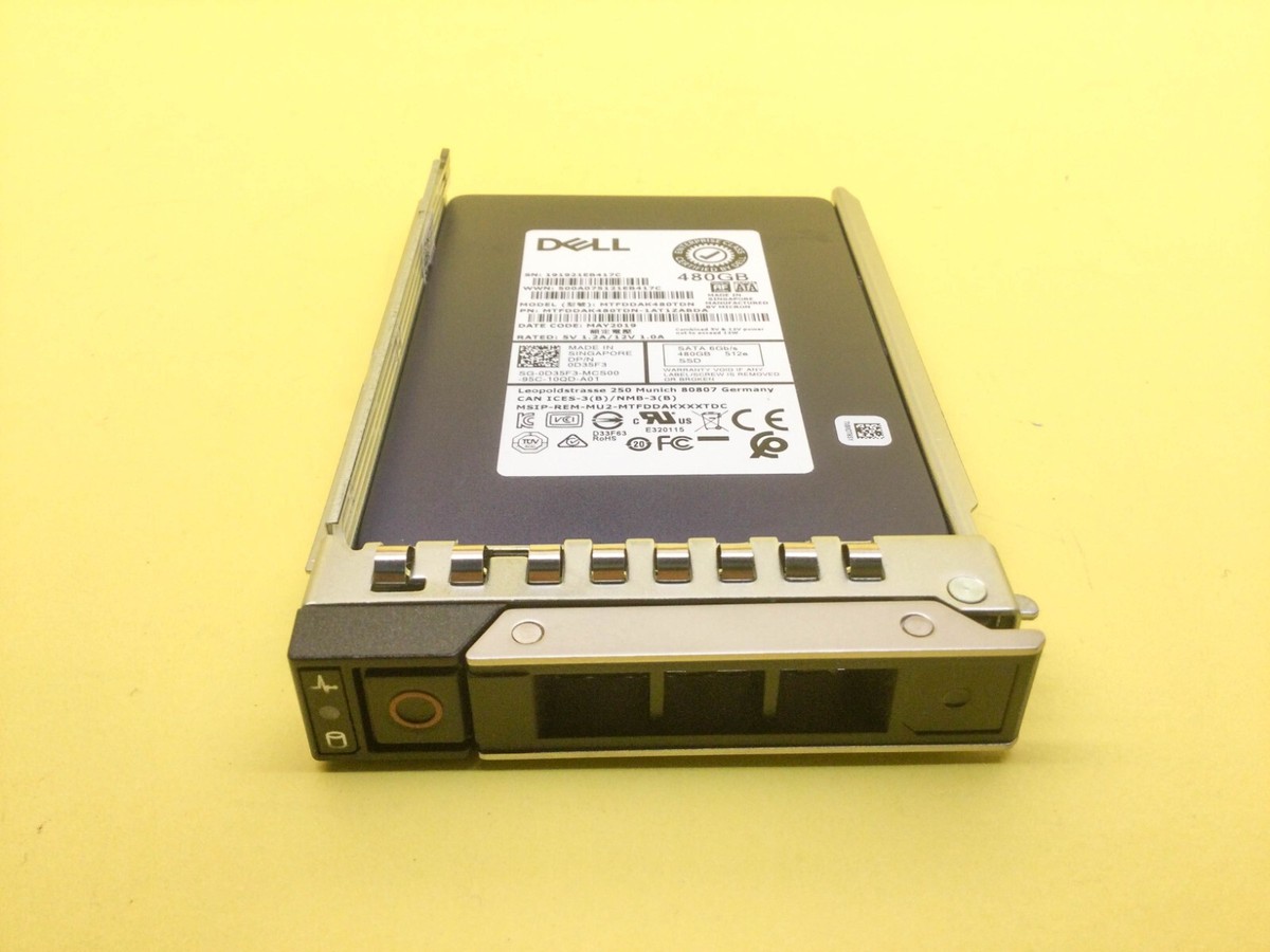 D35F3 Dell 480GB SATA 6Gb/s Mixed Use 2.5'' 512e SSD 0D35F3