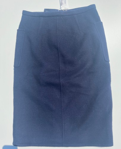 $ 395 Marke Vince Größe 6 WOLLMISCHUNG MARINEBLAU AUFGESETZTE TASCHE BLEISTIFTROCK - Bild 6 von 9
