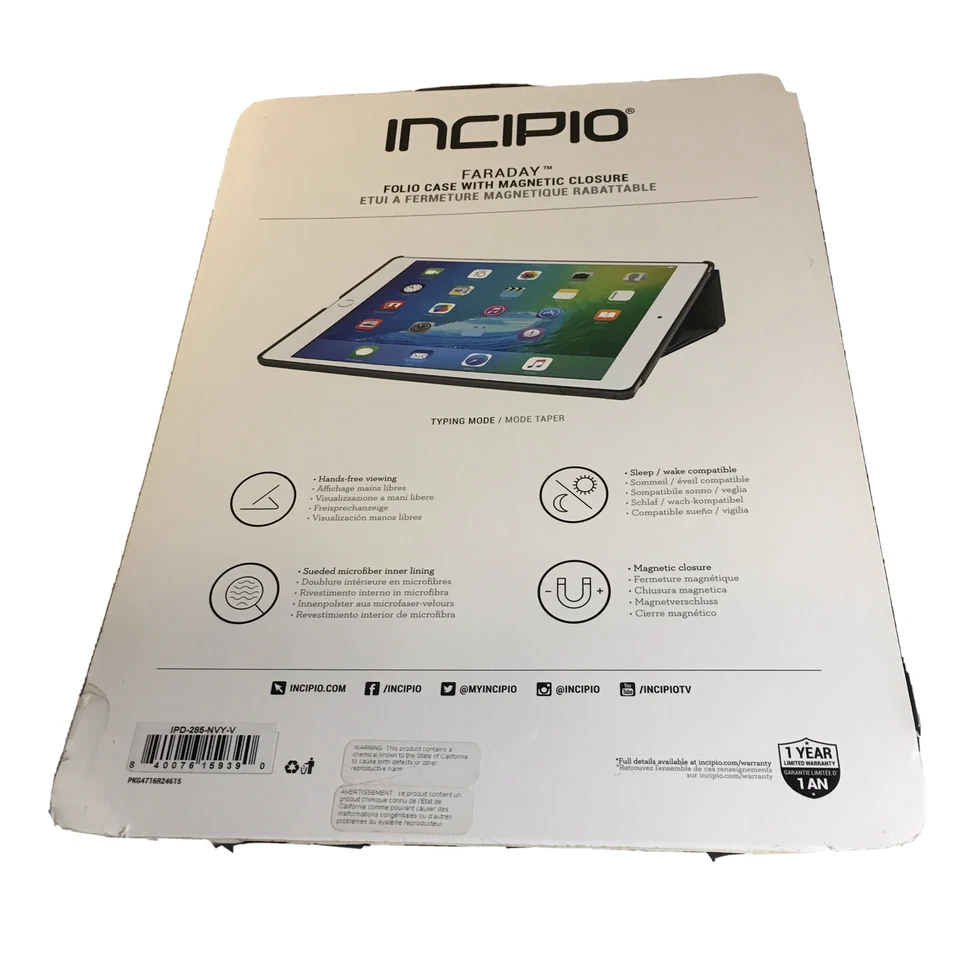 Incipio IPad Pro Blue Typing Mode Folio Case With Magnetic Closure - Image 2 of 4