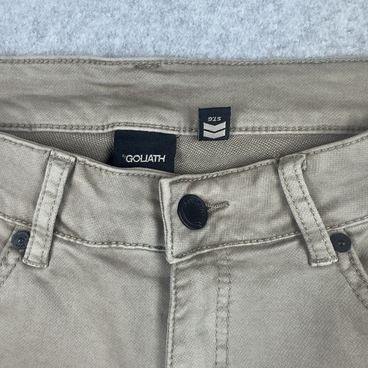 St Goliath Mens Airy II Denim Shorts Size 30 Tan Street Wear Ruffled Jean Shorts View 5
