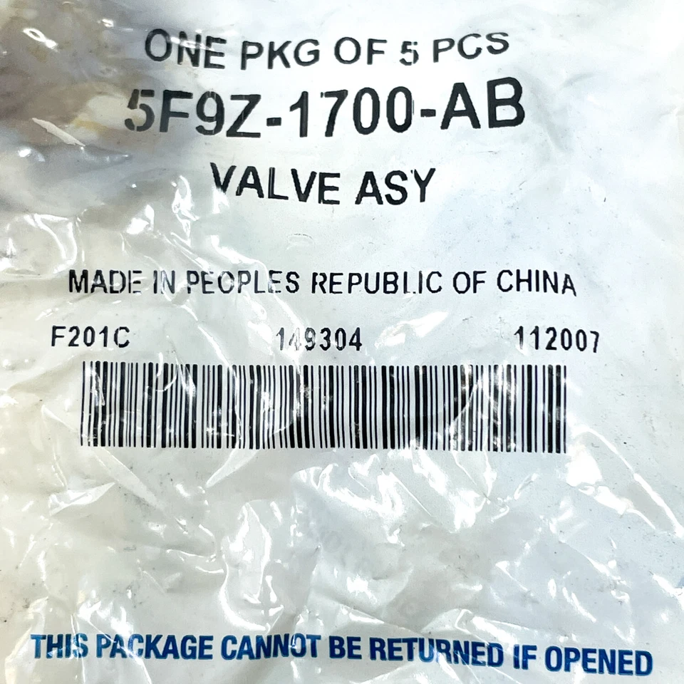 Conjunto de vástago válvula neumático Ford 5F9Z-1700-AB genuino, paquete de 5 Foto 3 de 3