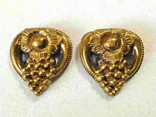 Vintage Signed KANDELL  MARCUS N.Y. Brass Buckles or Shoe Clips  Grapes