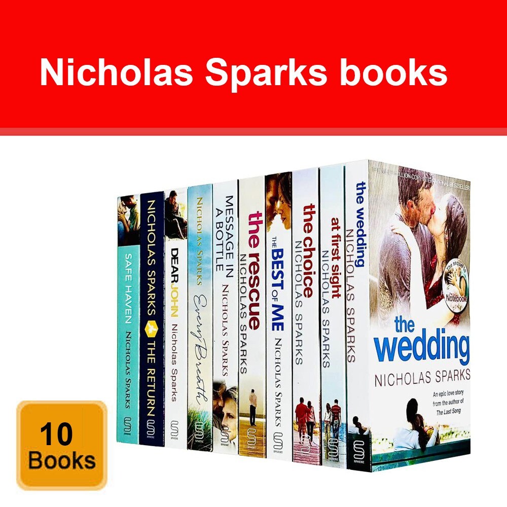 Nicholas Sparks Collection 10 Books Set The Wedding, At First Sight, The Choice