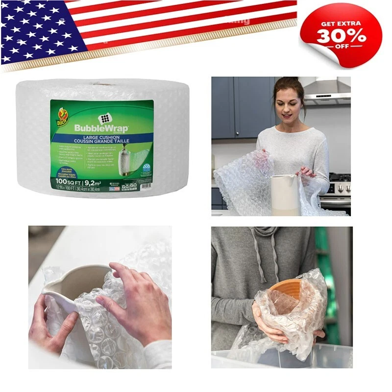 Duck Brand 12 in. x 100 ft. Clear Large Bubble Wrap Cushioning