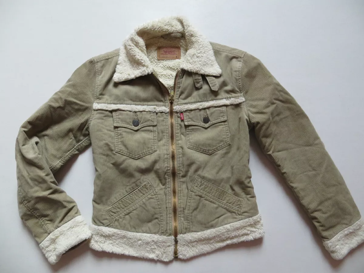 Levi s Damen Jacke Cordjacke Gr. S beige warm mit Teddy Fell