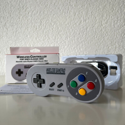 Nintendo SNES Mini Wireless Controller Gamepad 2.4 GHz 2x Adapter Neu in OVP!