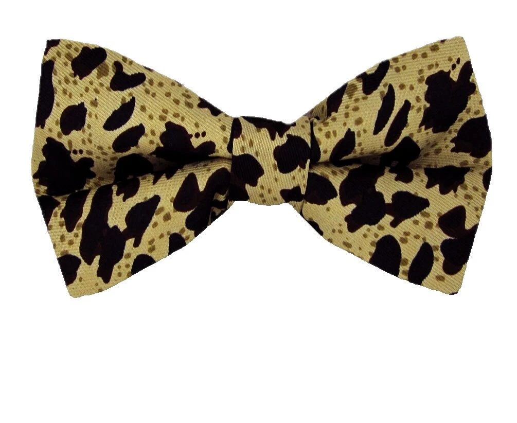 Estampa animal Black Bow Tie Gravatas para Homens