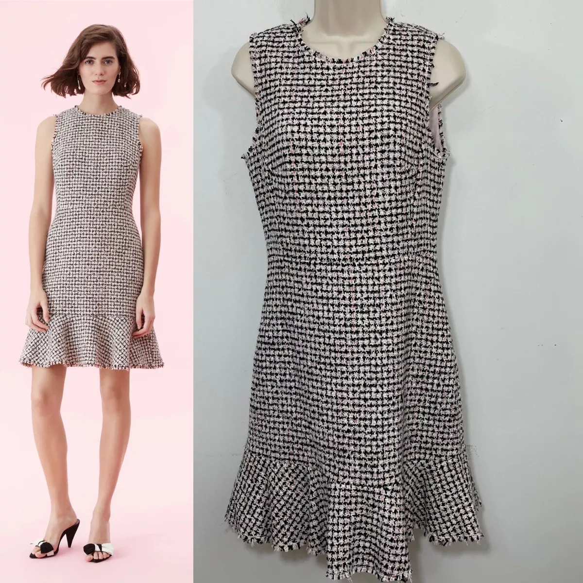 Rebecca taylor houndstooth tweed best sale dress