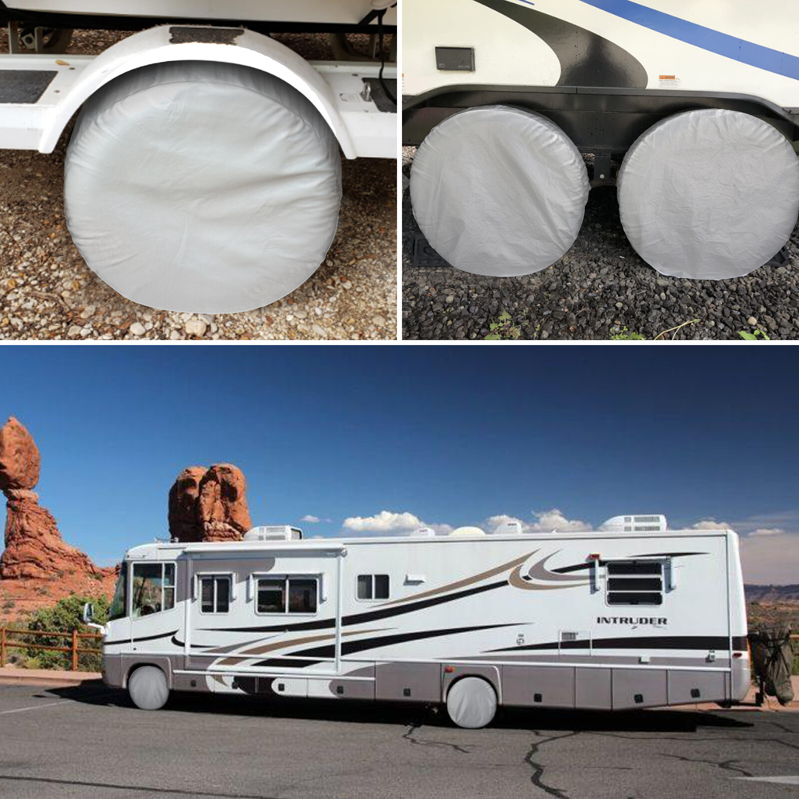 14x Heavy Duty Tire Cover RV Camper Motorhome Tyre Wheel Covers Rain