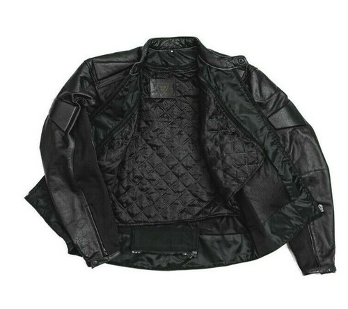 NEW Leather Motorcycle Jacket Riding CE Armor Biker Jacket Black GDM Men's - Picture 10 of 12