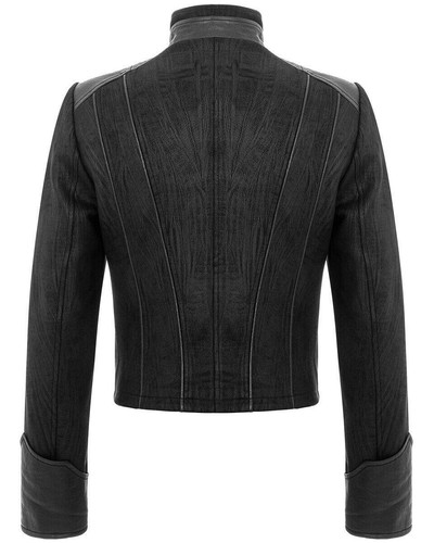 Punk Rave Mens Steampunk Short Military Jacket Black Dieselpunk Armour Gothic - Picture 16 of 20