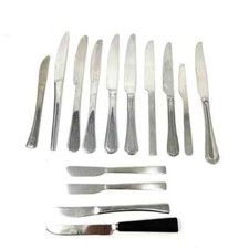 14 Pcs Assorted Stainless Steel Dinner Knife Set, Silver