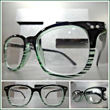 Classy Elegant Vintage Retro Style READING EYE GLASSES READERS Black Green Frame