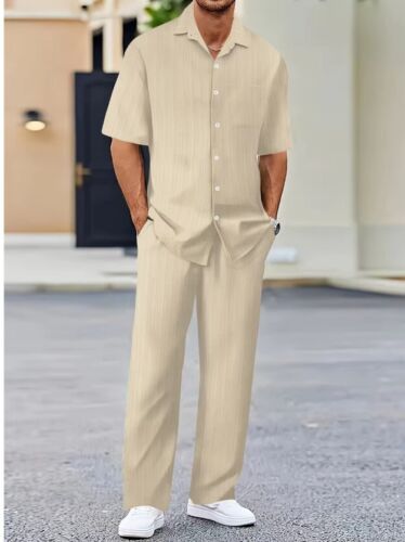 Men's Classic Shirt & Pants Set – 2024 Summer Business Casual Fashion - Picture 6 of 11
